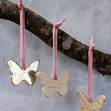 Iridescent Butterfly Ornament with Gold Speckles