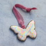 Iridescent Butterfly Ornament with Gold Speckles