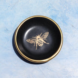 Golden Black Bee Trinket Dish