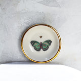 Green Butterfly Heart Trinket Dish