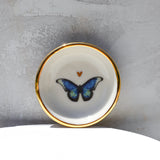 Blue Morpho Heart Butterfly Trinket Dish