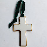 Cross Ornament with Gold Border