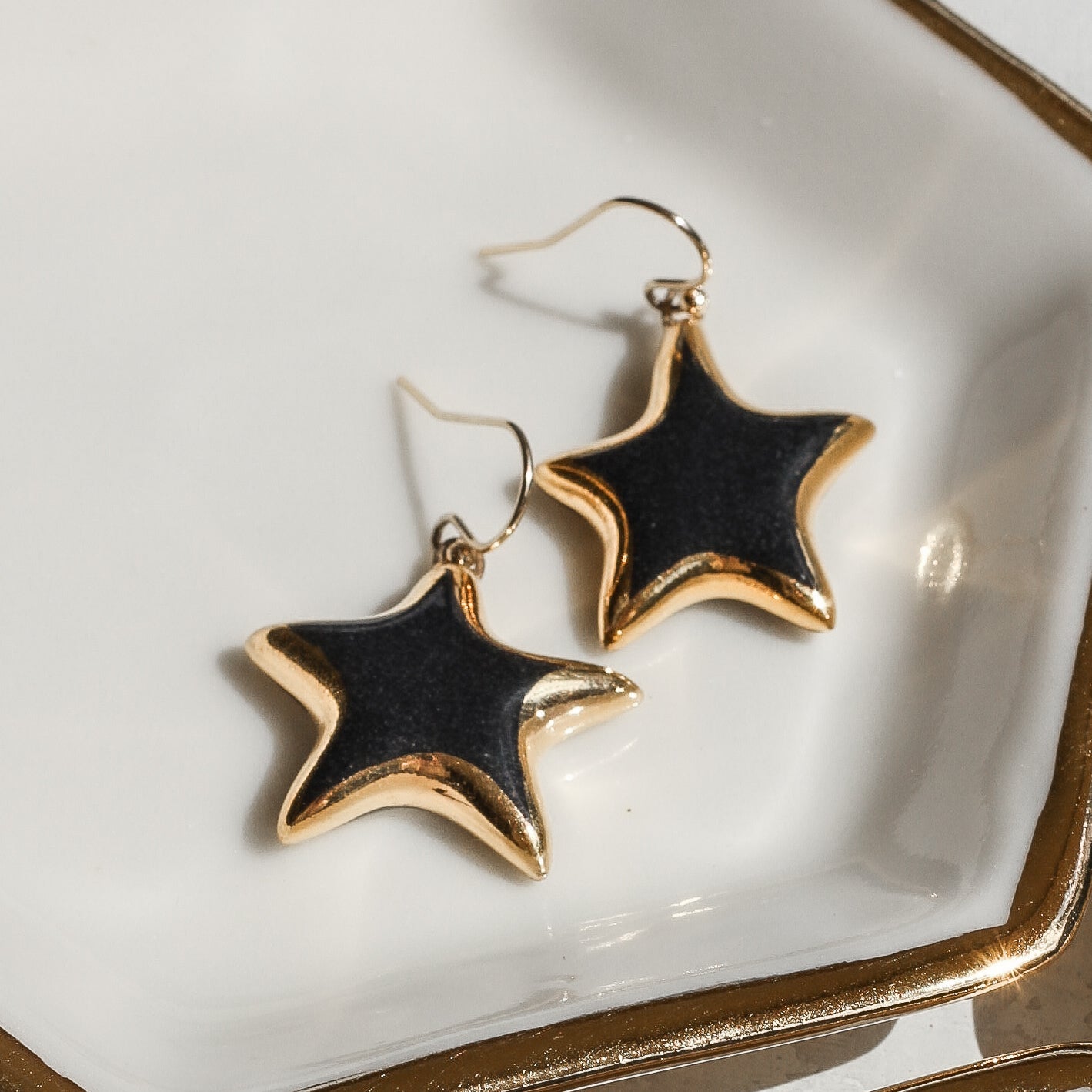 Black Stars are Bright Earrings - Apricity Ceramics