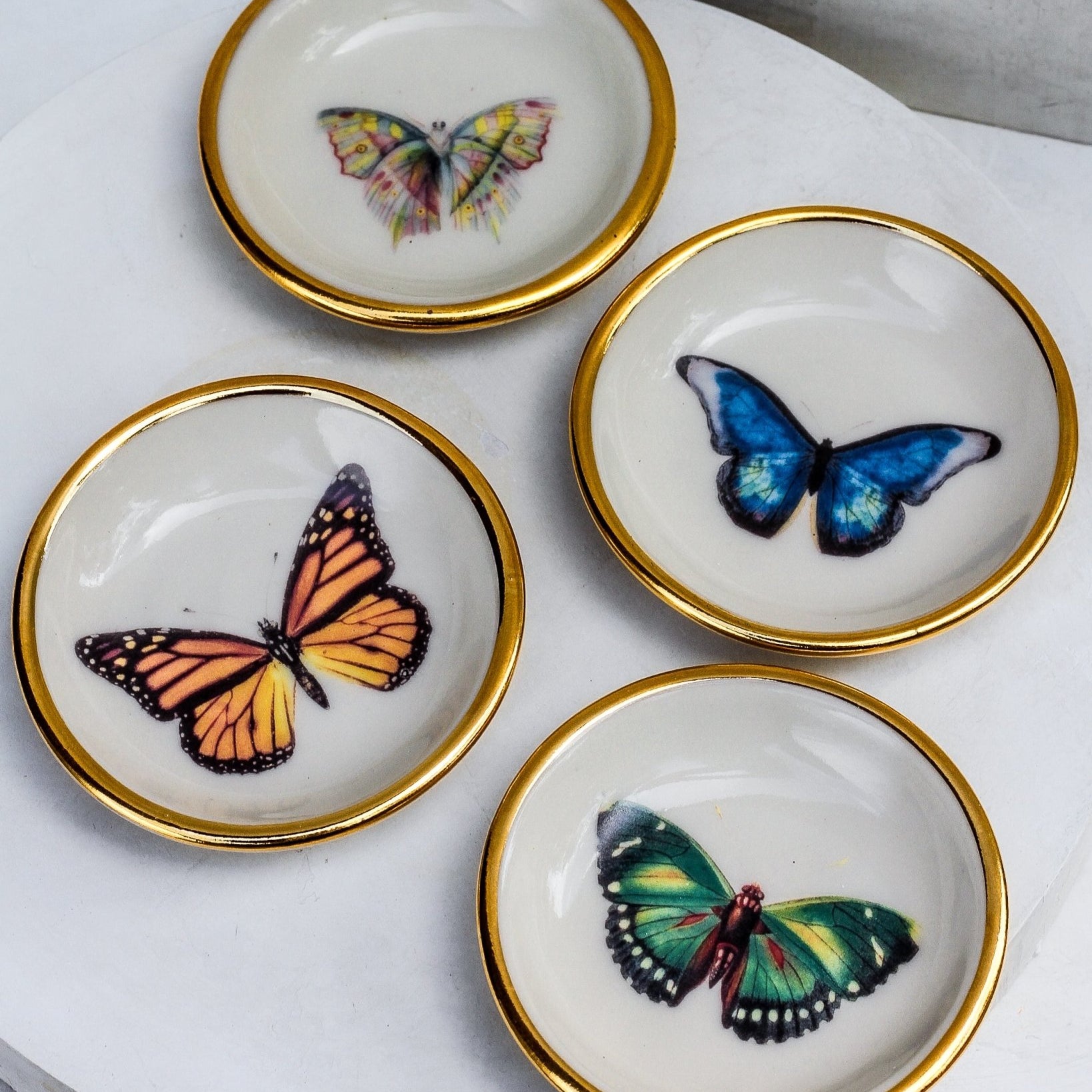 Blue Morpho Butterfly Trinket Dish - Apricity Ceramics