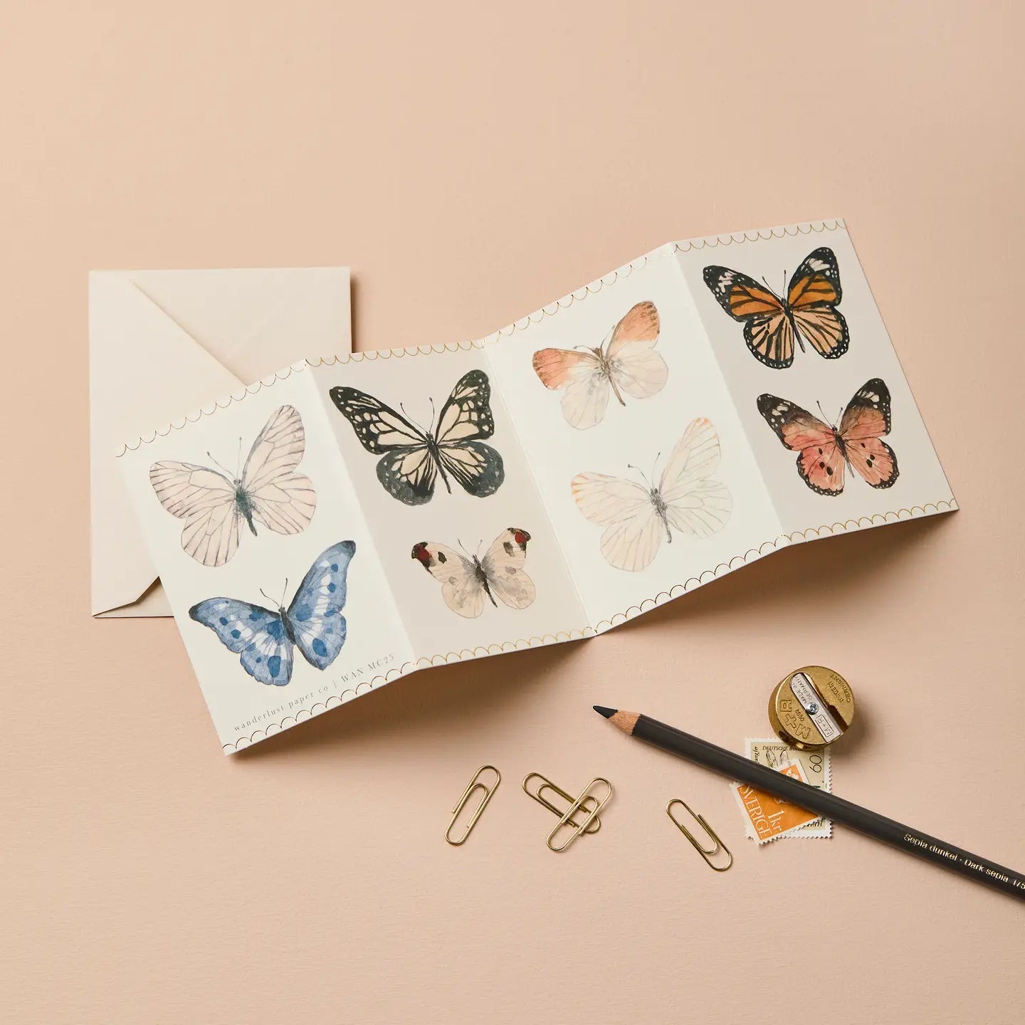 Butterfly Concertina Mini Card - Apricity Ceramics