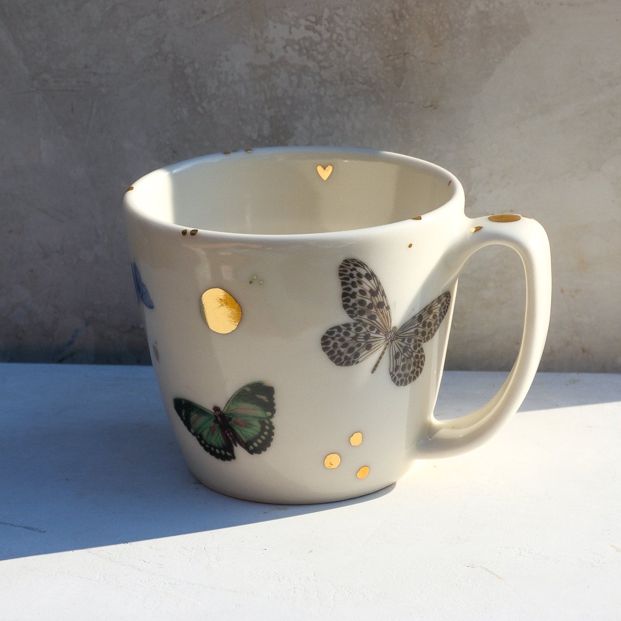 Butterfly Garden Cappuccino Mug - Apricity Ceramics