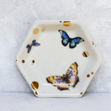 Butterfly Garden Hexagon Trinket Dish - Apricity Ceramics
