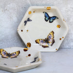 Butterfly Garden Hexagon Trinket Dish - Apricity Ceramics