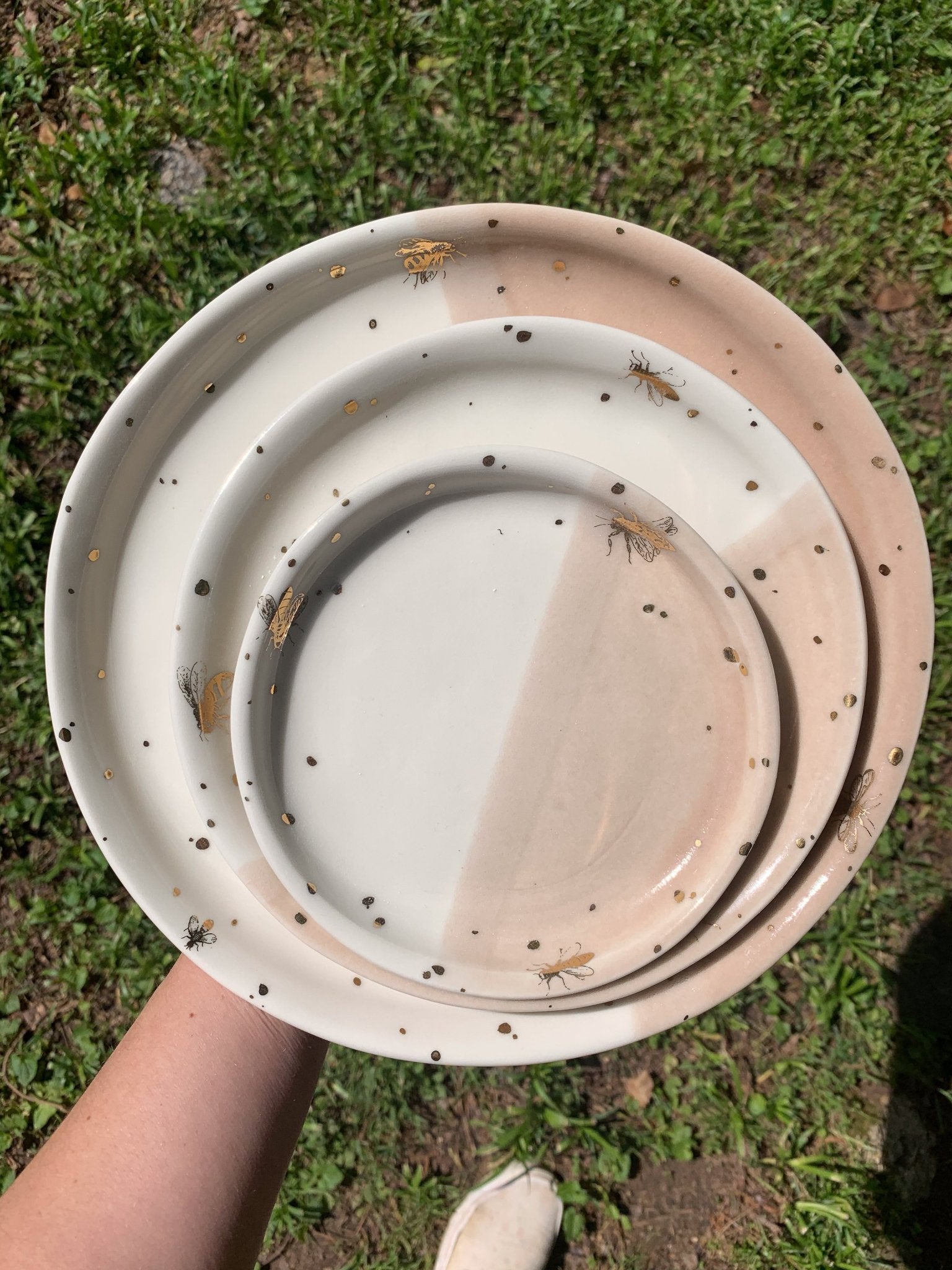 Drops of Honey Bee Salad Plate (MADE TO ORDER) - Apricity Ceramics