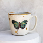 Emerald Green Butterfly mug - Apricity Ceramics