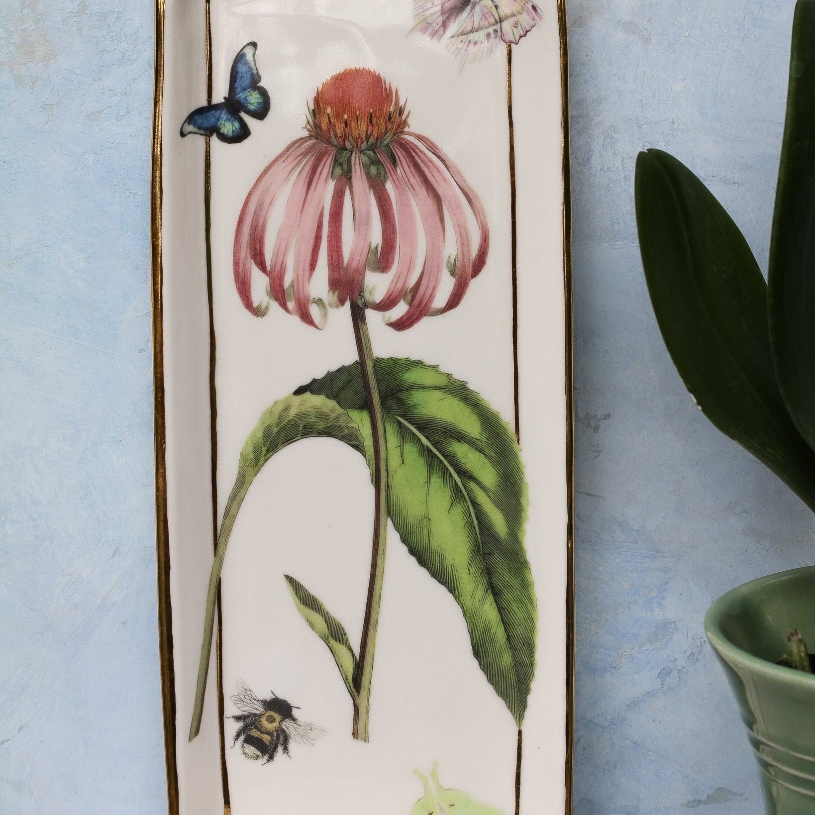 Garden Tray (Echinacea with Butterflies) - Apricity Ceramics