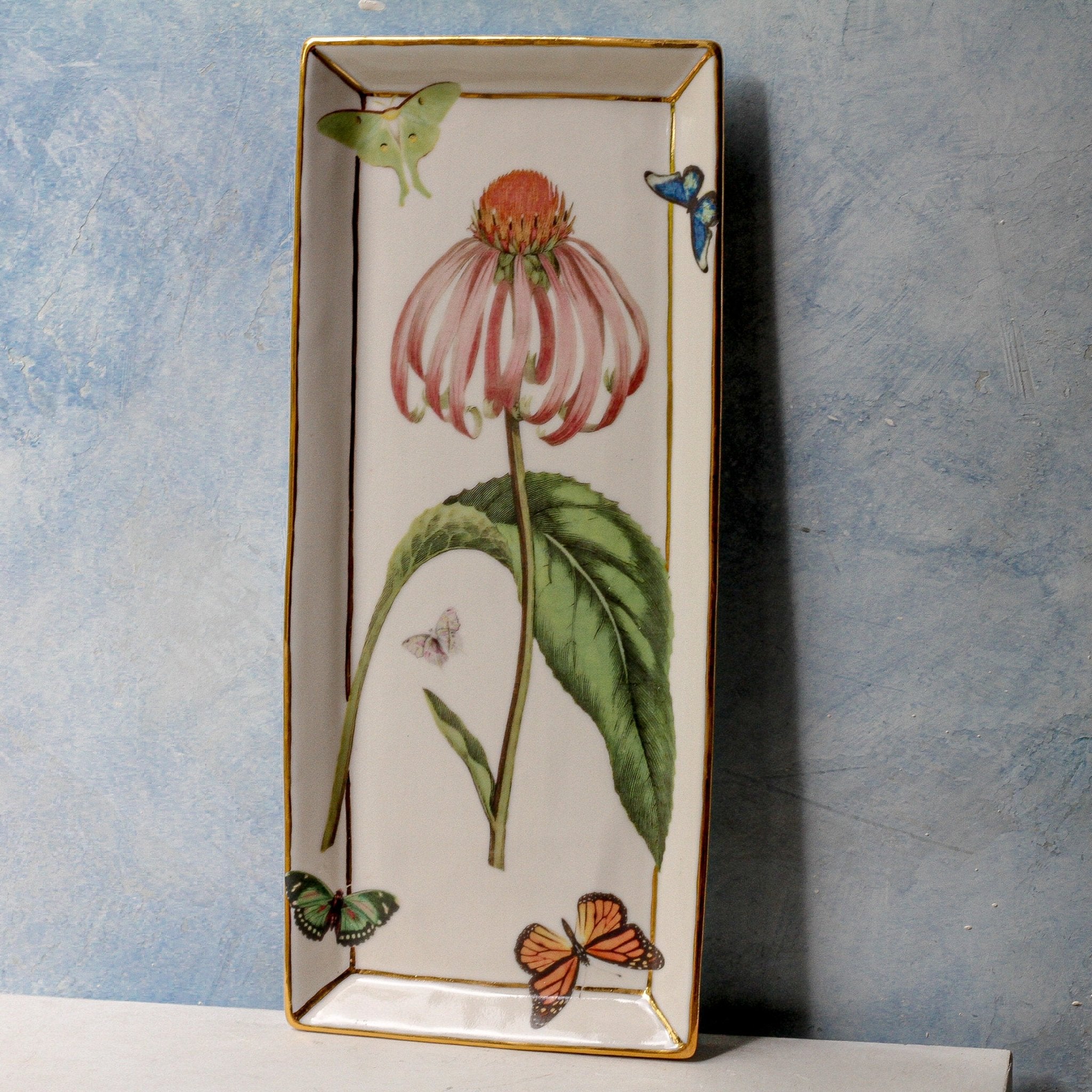 Garden Tray (Echinacea with Butterflies) - Apricity Ceramics