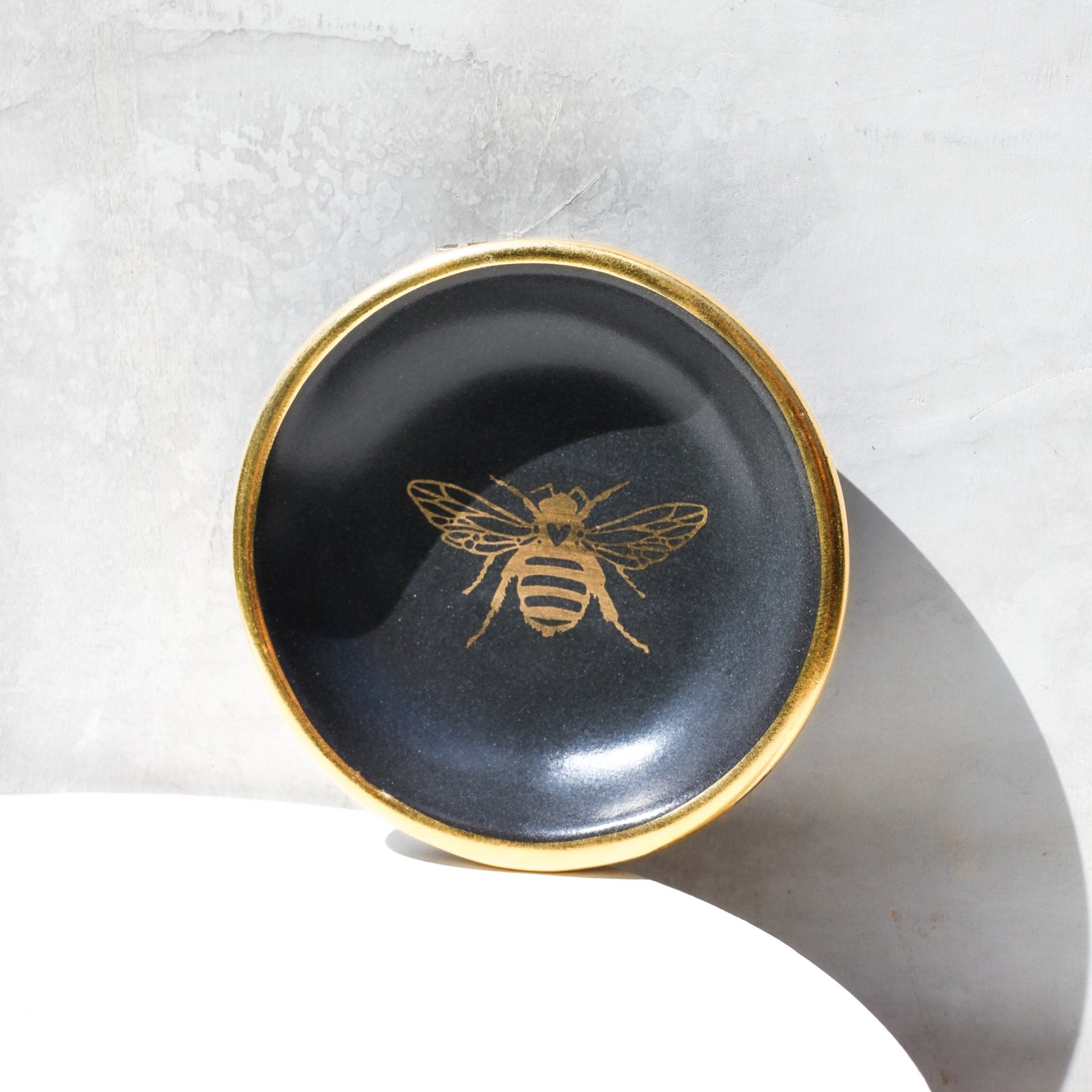 Golden Black Bee Trinket Dish - Apricity Ceramics