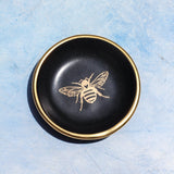 Golden Black Bee Trinket Dish - Apricity Ceramics