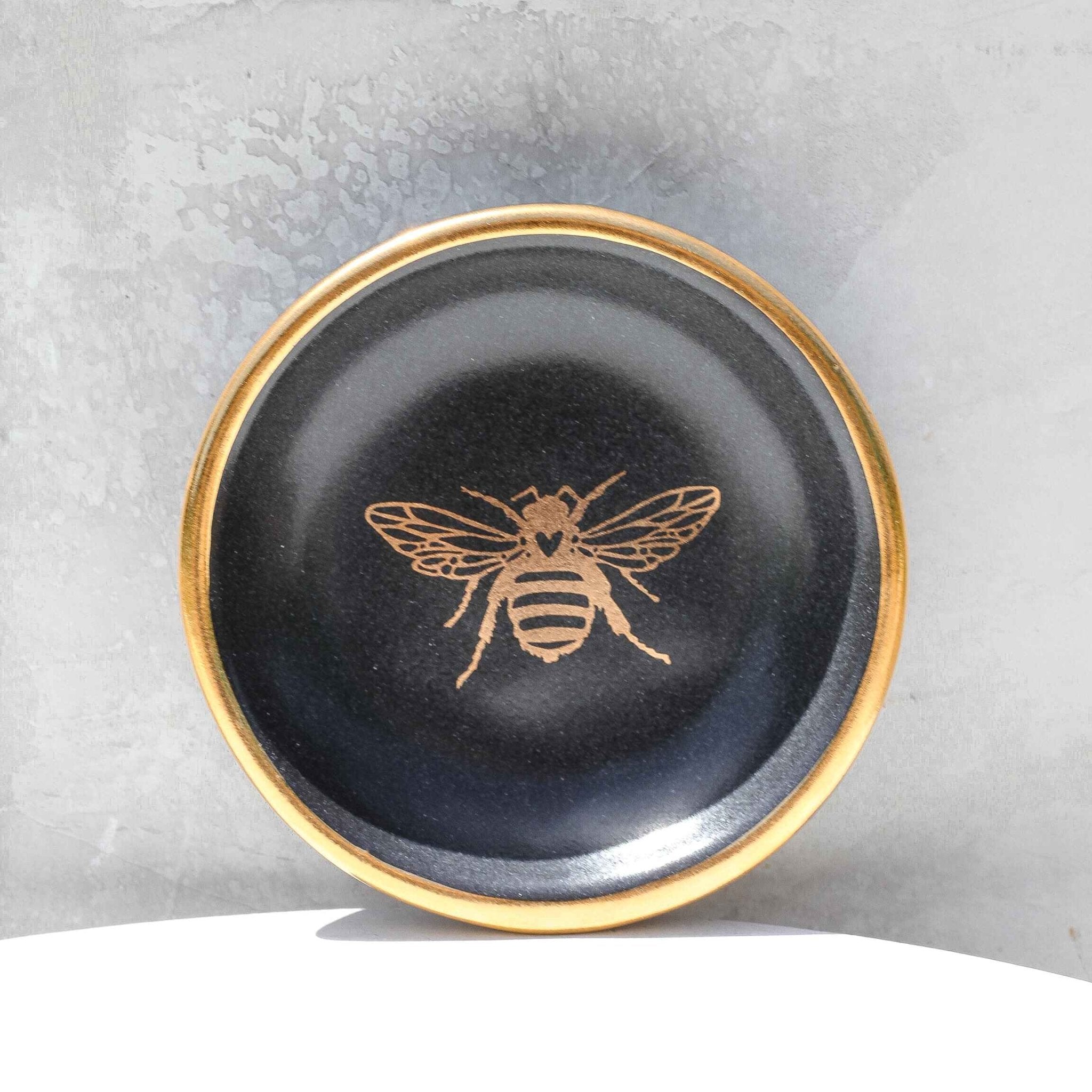 Golden Black Bee Trinket Dish - Apricity Ceramics