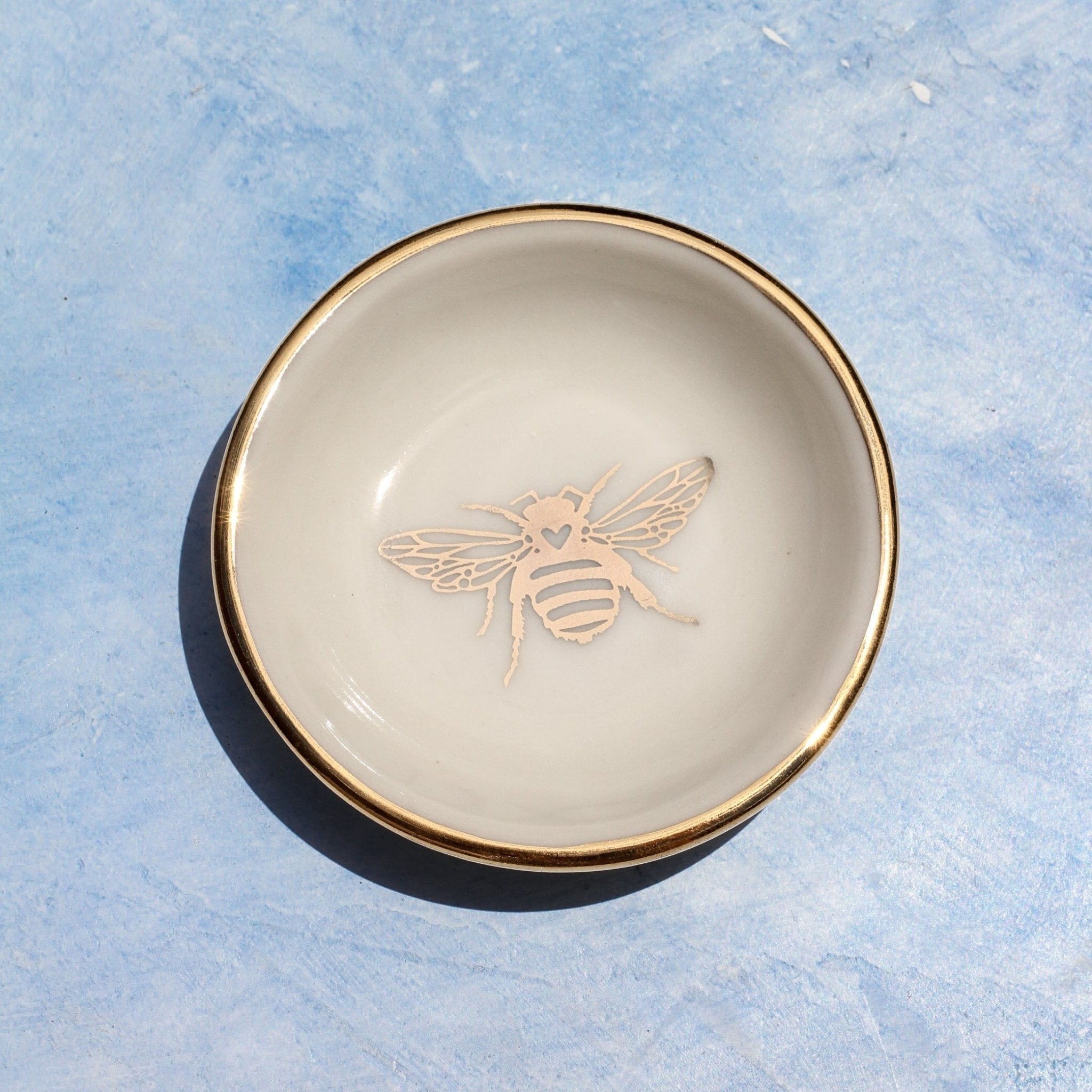 Golden Black Bee Trinket Dish - Apricity Ceramics