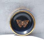 Golden Black Butterfly Trinket Dish - Apricity Ceramics