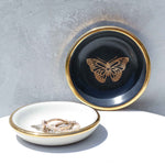 Golden Black Butterfly Trinket Dish - Apricity Ceramics