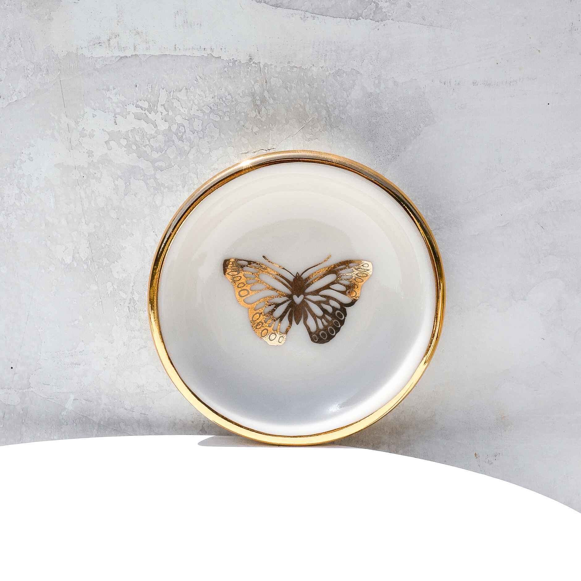 Golden Butterfly Trinket Dish - Apricity Ceramics