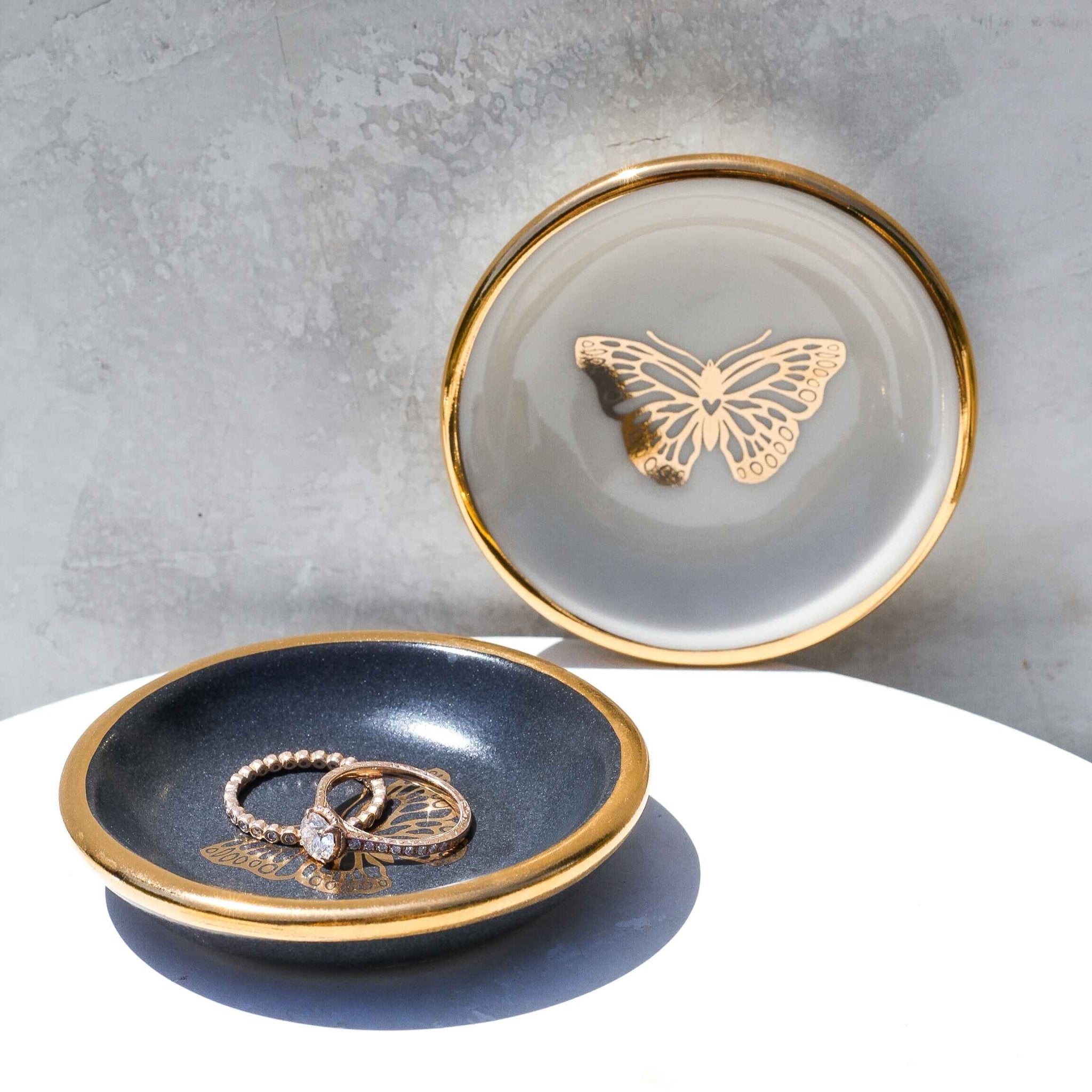 Golden Butterfly Trinket Dish - Apricity Ceramics