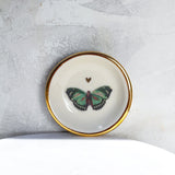 Green Butterfly Heart Trinket Dish - Apricity Ceramics
