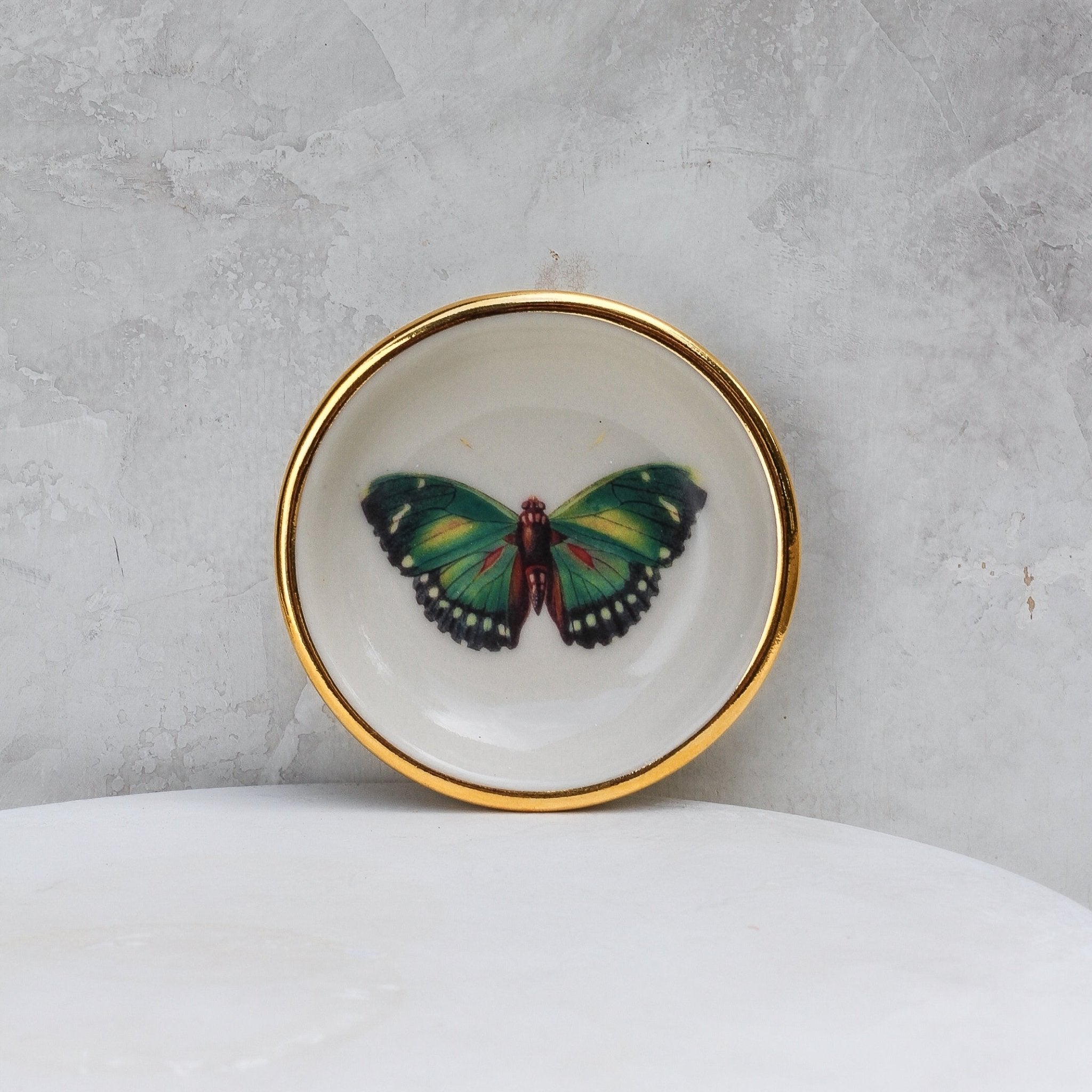 Green Butterfly Trinket Dish - Apricity Ceramics