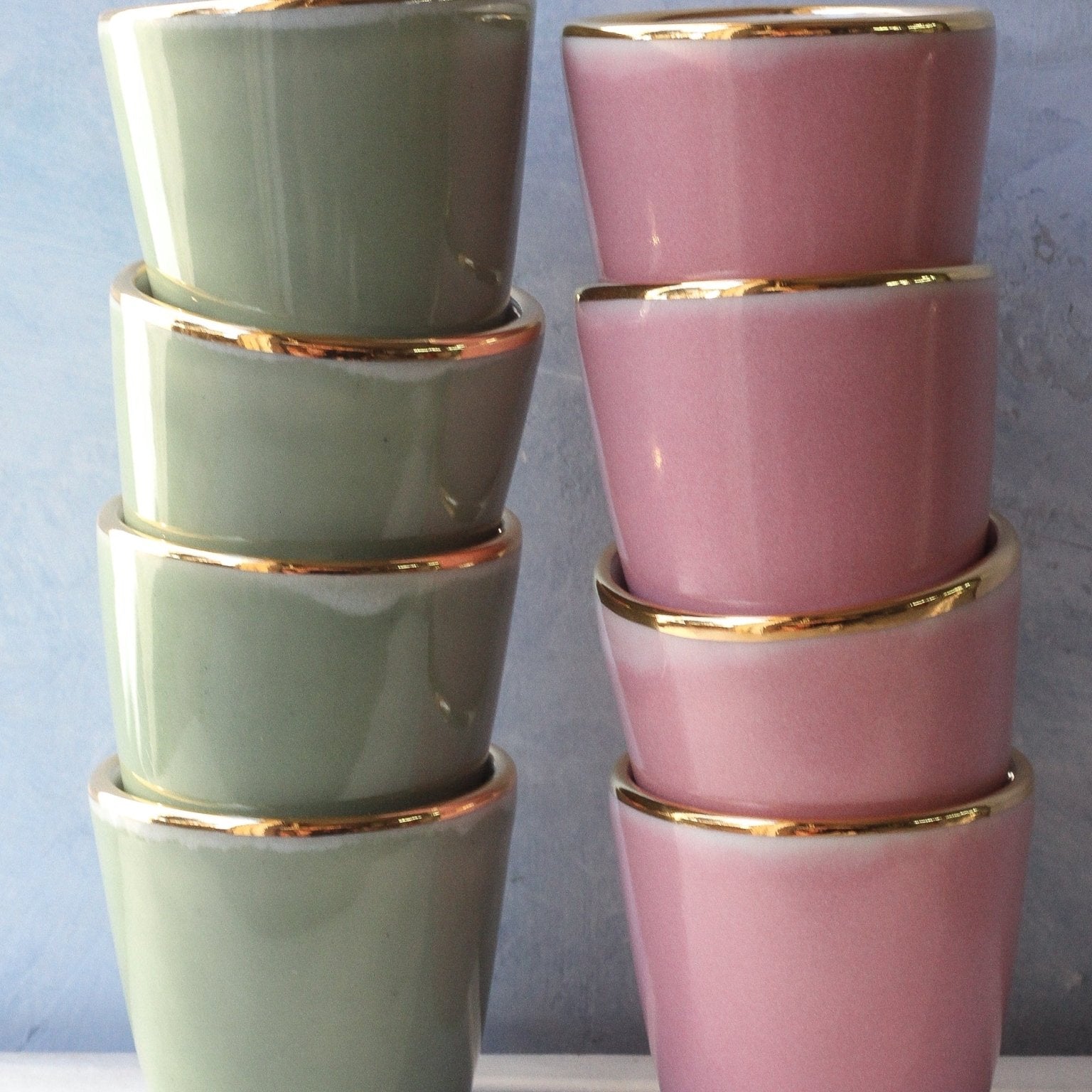 Green or Pink Espresso Cup / Shot Glass - Apricity Ceramics