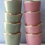 Green or Pink Espresso Cup / Shot Glass - Apricity Ceramics