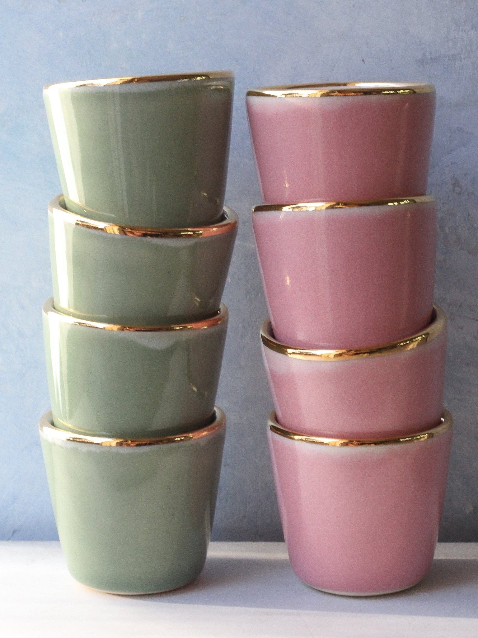 Green or Pink Espresso Cup / Shot Glass - Apricity Ceramics