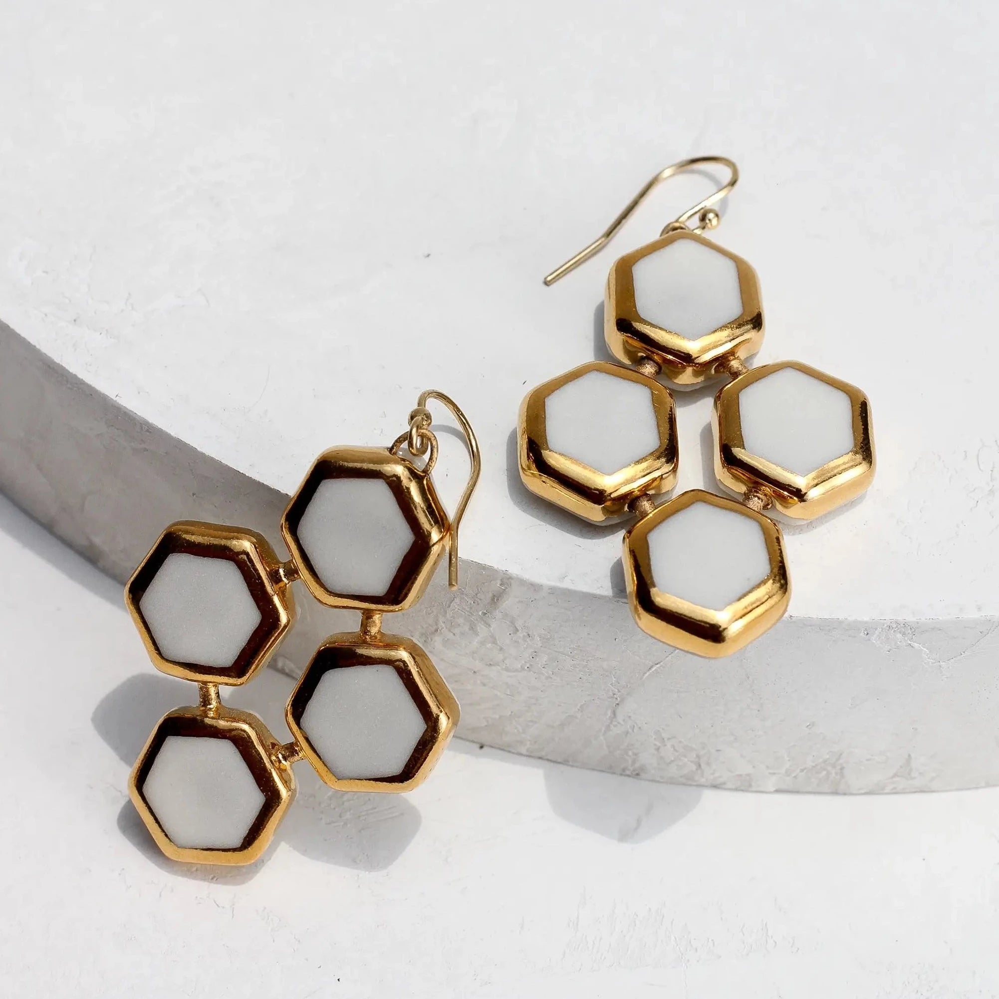 Honeycomb Earrings (Small) - Apricity Ceramics
