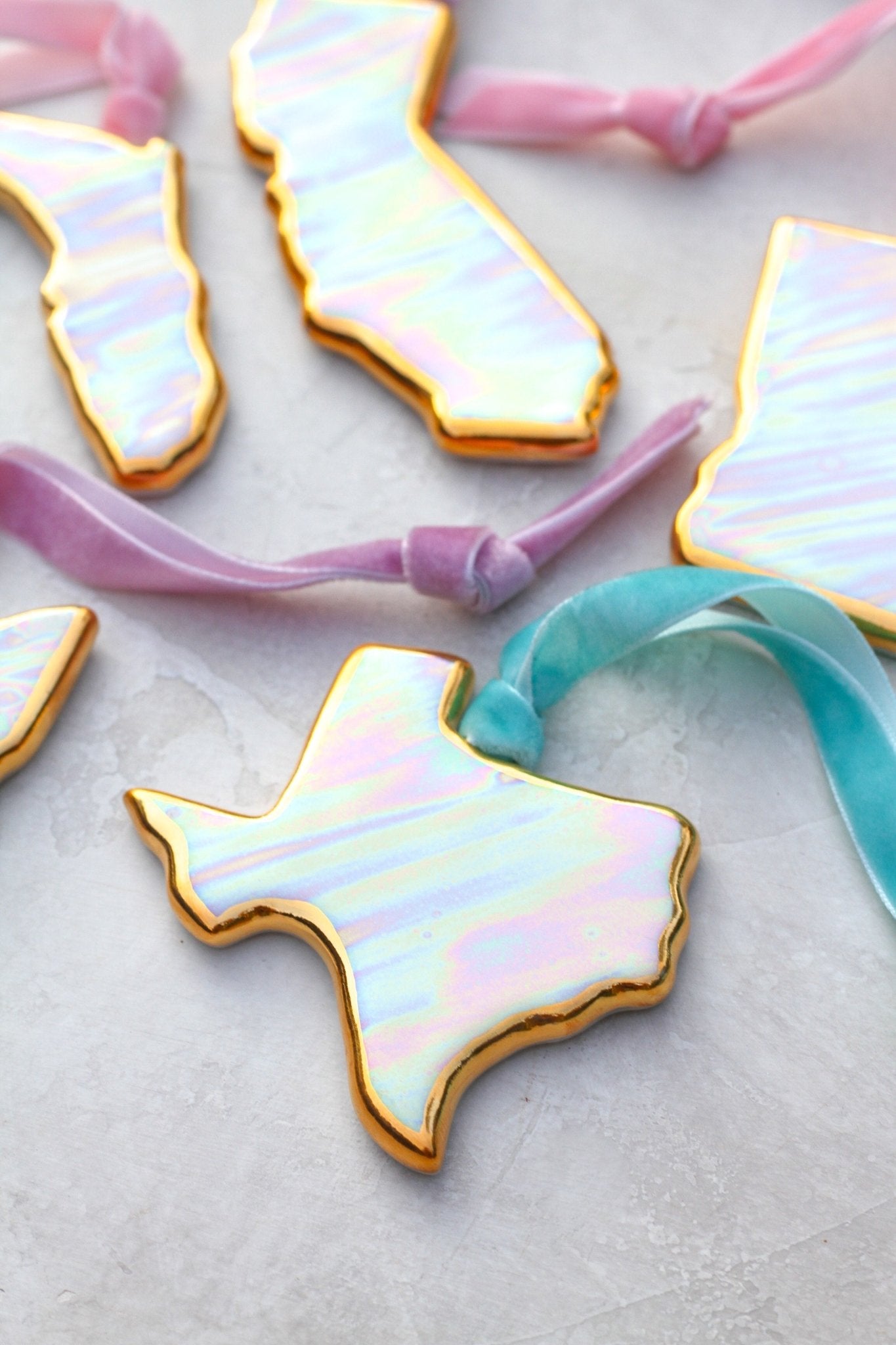 Iridescent State Ornaments - Apricity Ceramics