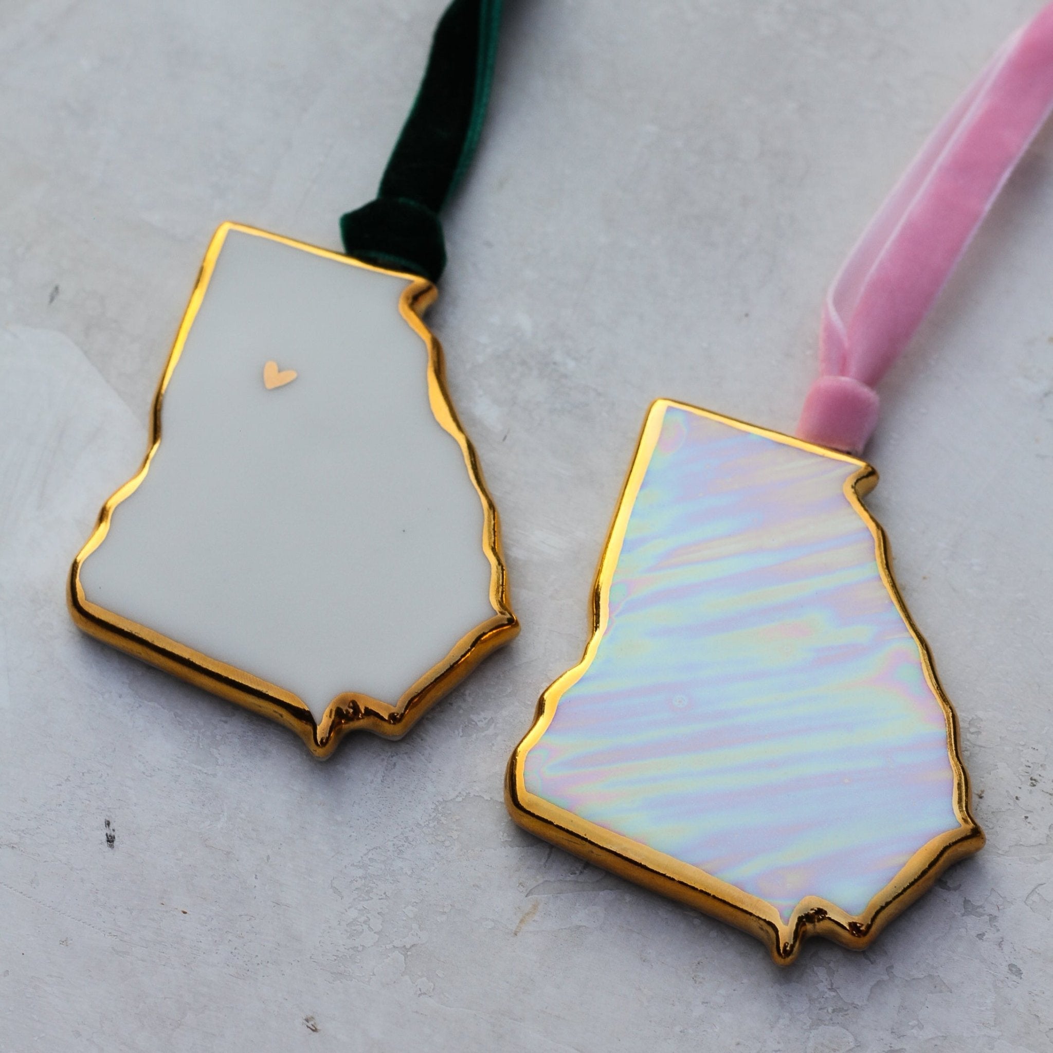 Iridescent State Ornaments - Apricity Ceramics