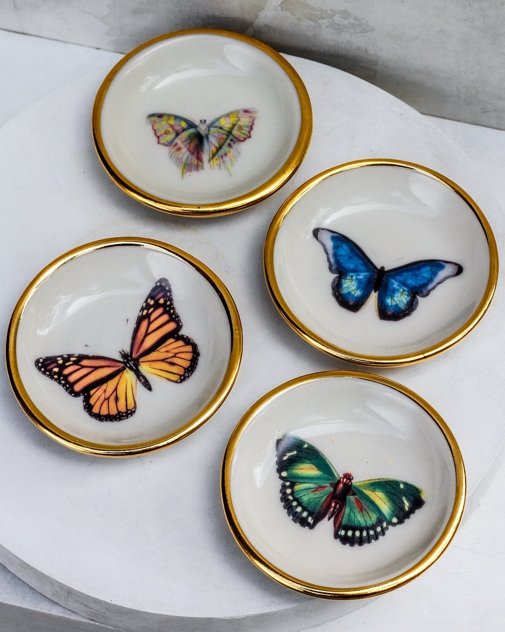 Mother-of-Pearl Butterfly Trinket Dish - Apricity Ceramics