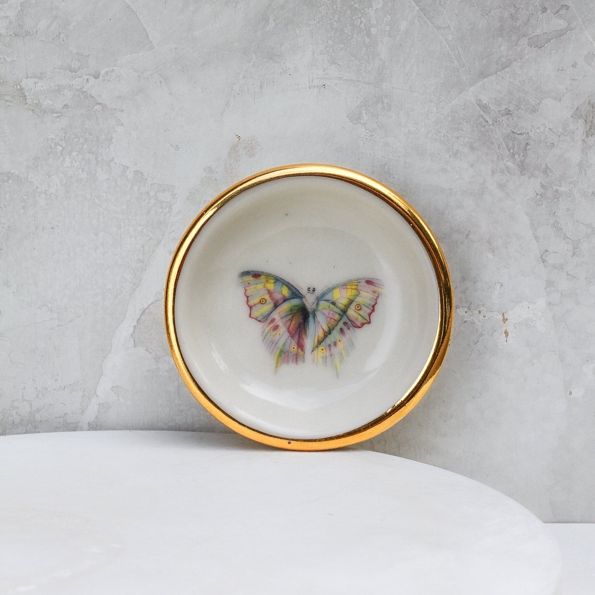 Mother-of-Pearl Butterfly Trinket Dish - Apricity Ceramics