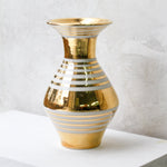 One of a Kind Gold Striped Vase - Apricity Ceramics