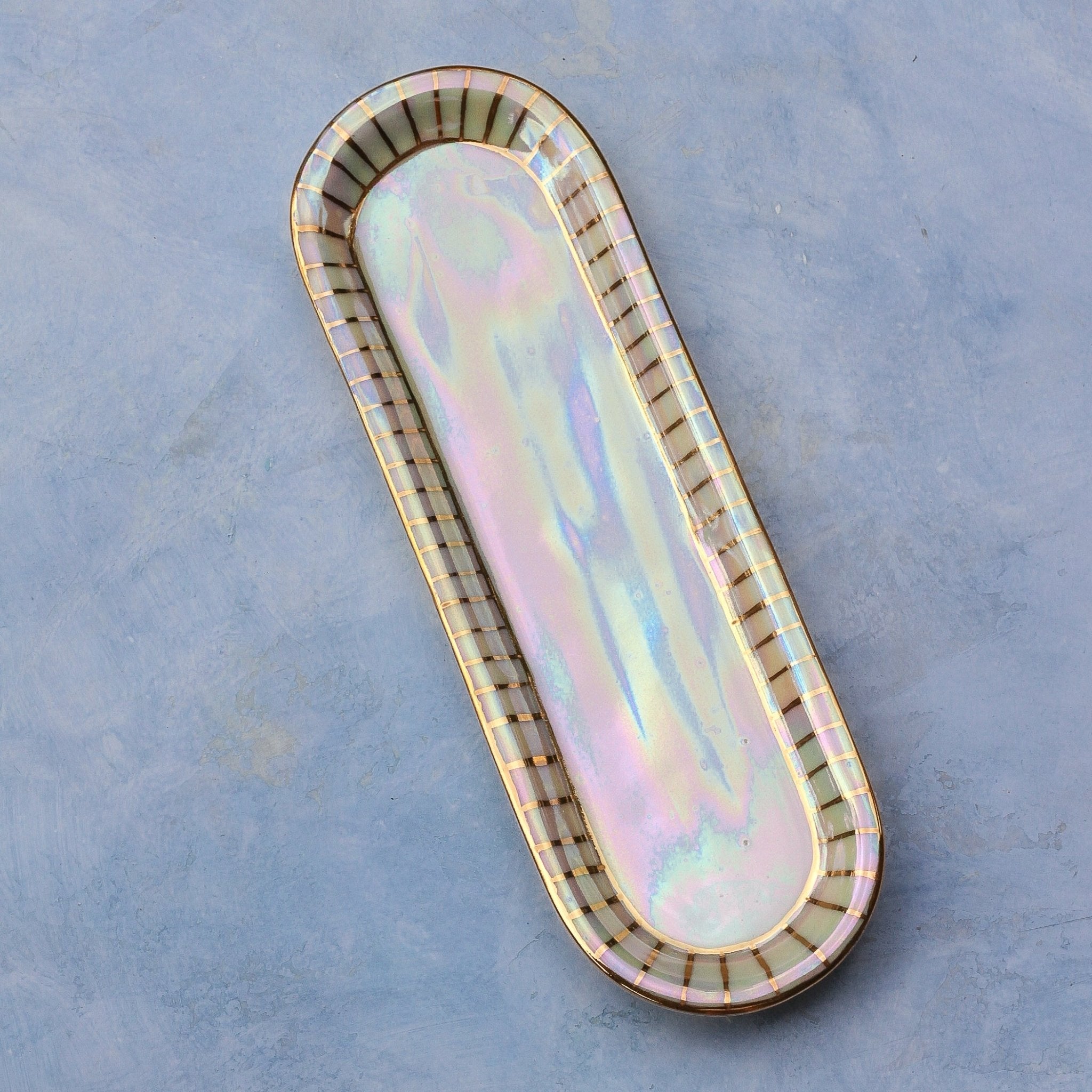 One of a Kind Iridescent Tray - Apricity Ceramics