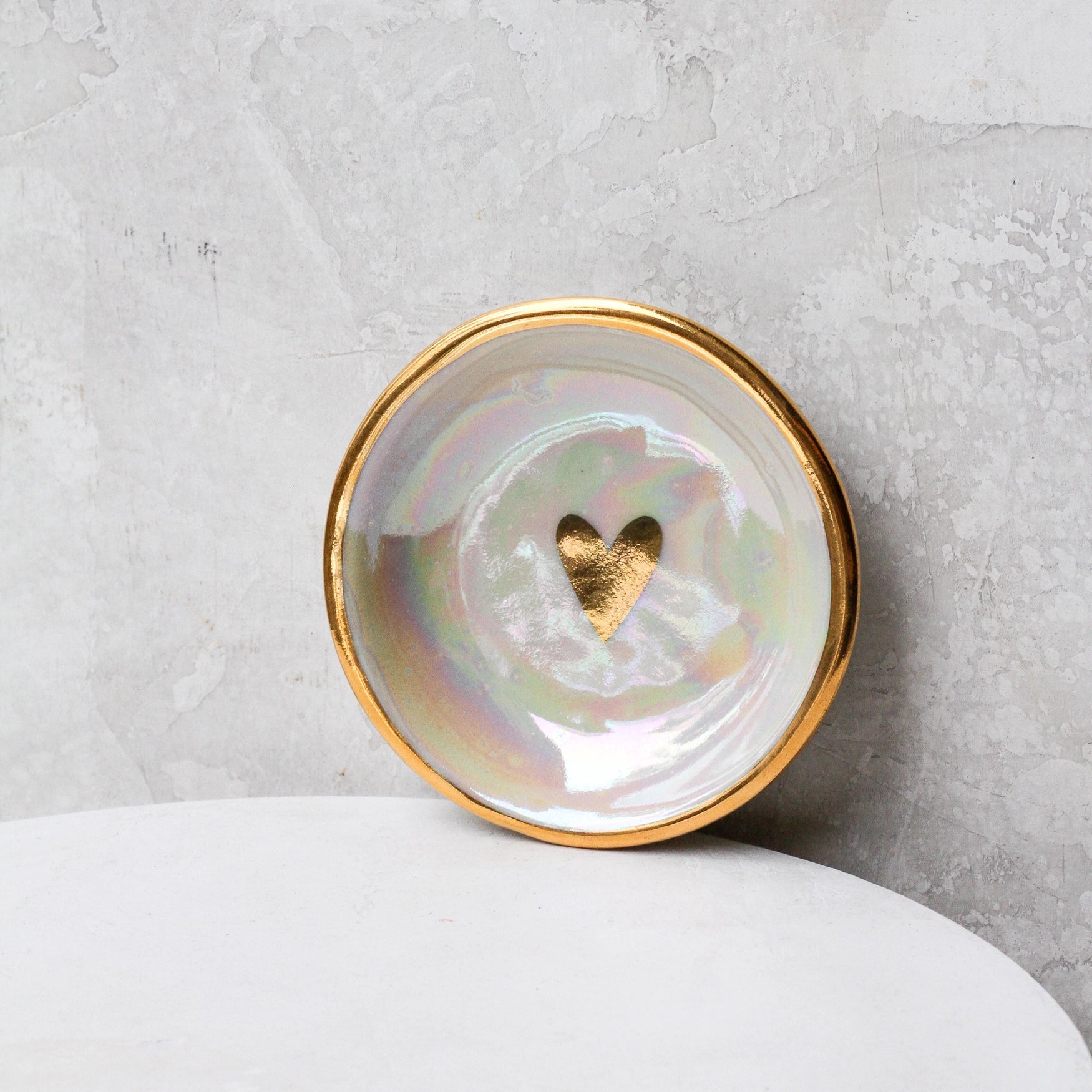 Opal Heart Trinket Dish - Apricity Ceramics