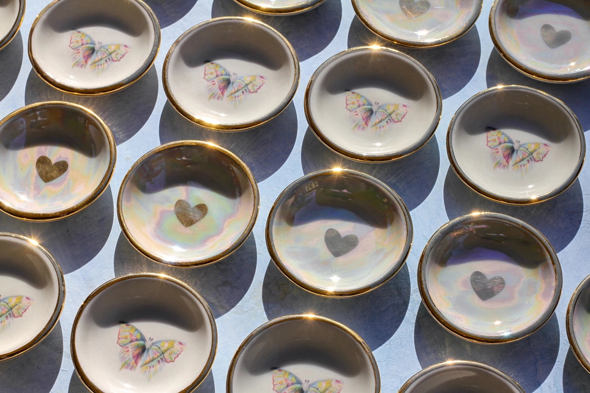 Opal Heart Trinket Dish - Apricity Ceramics
