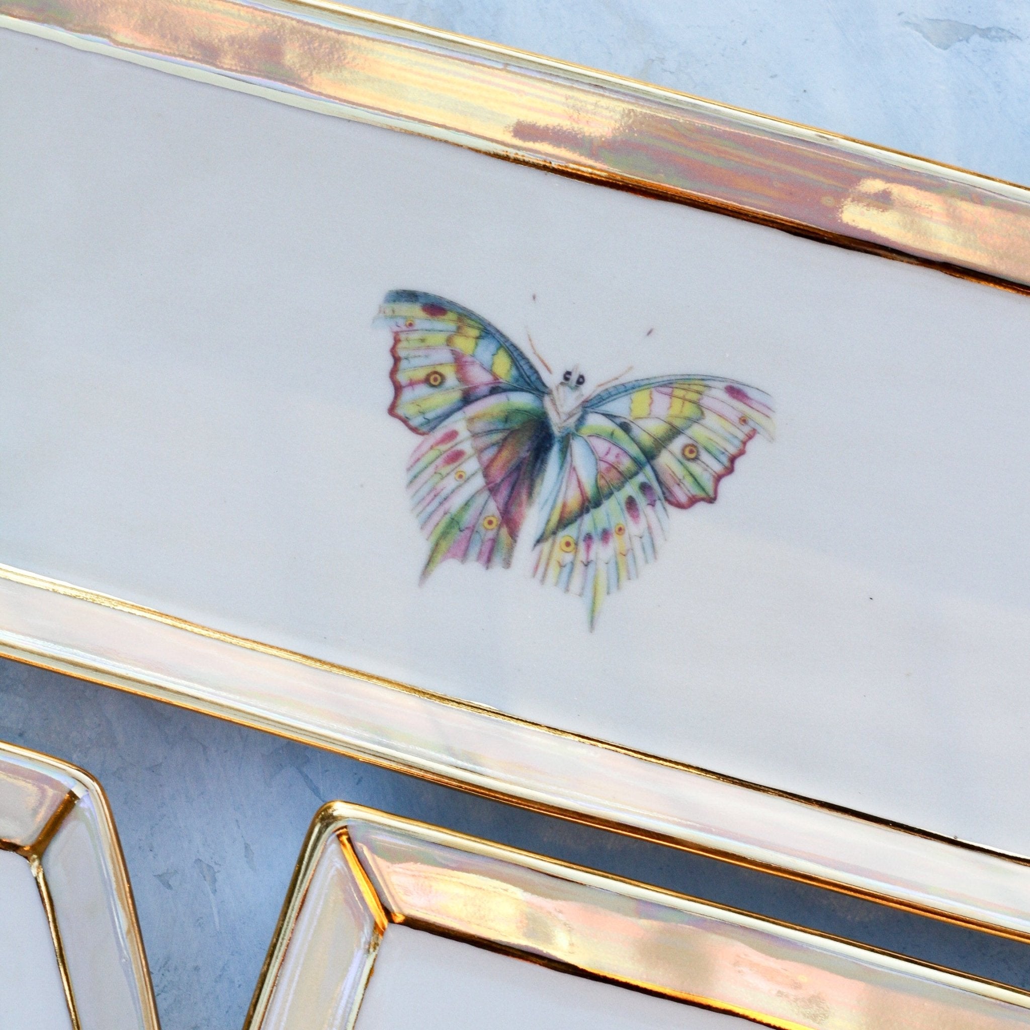 Pastel Butterfly Tray - Apricity Ceramics