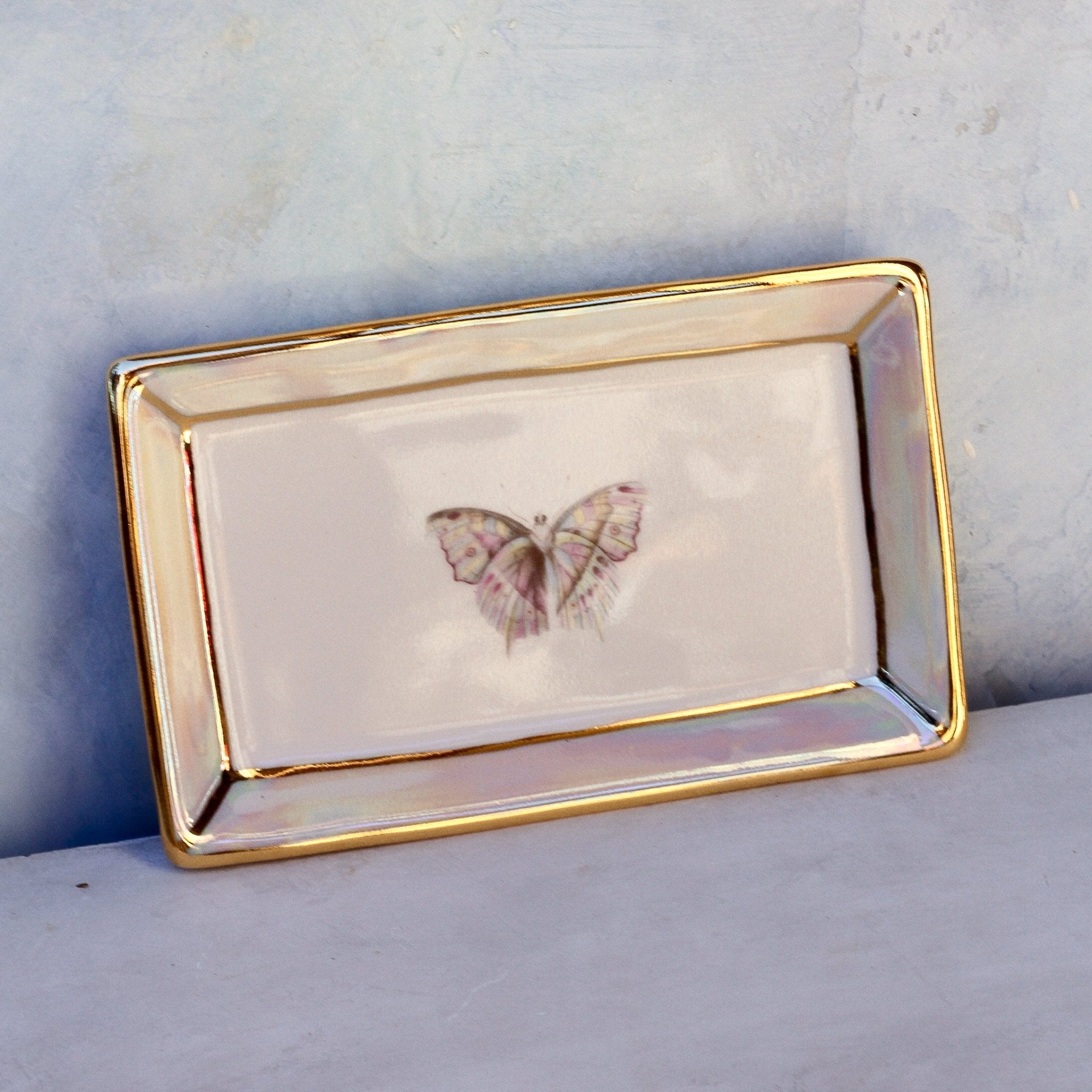 Pastel Butterfly Tray - Apricity Ceramics
