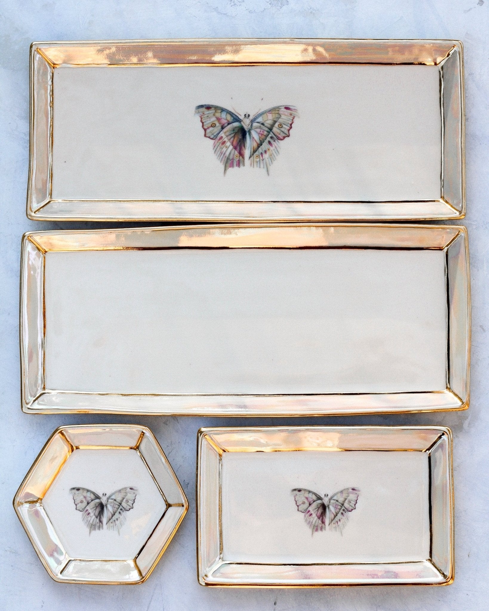 Pastel Butterfly Tray - Apricity Ceramics