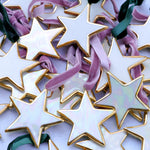 Star Ornament with Gold Border - Apricity Ceramics