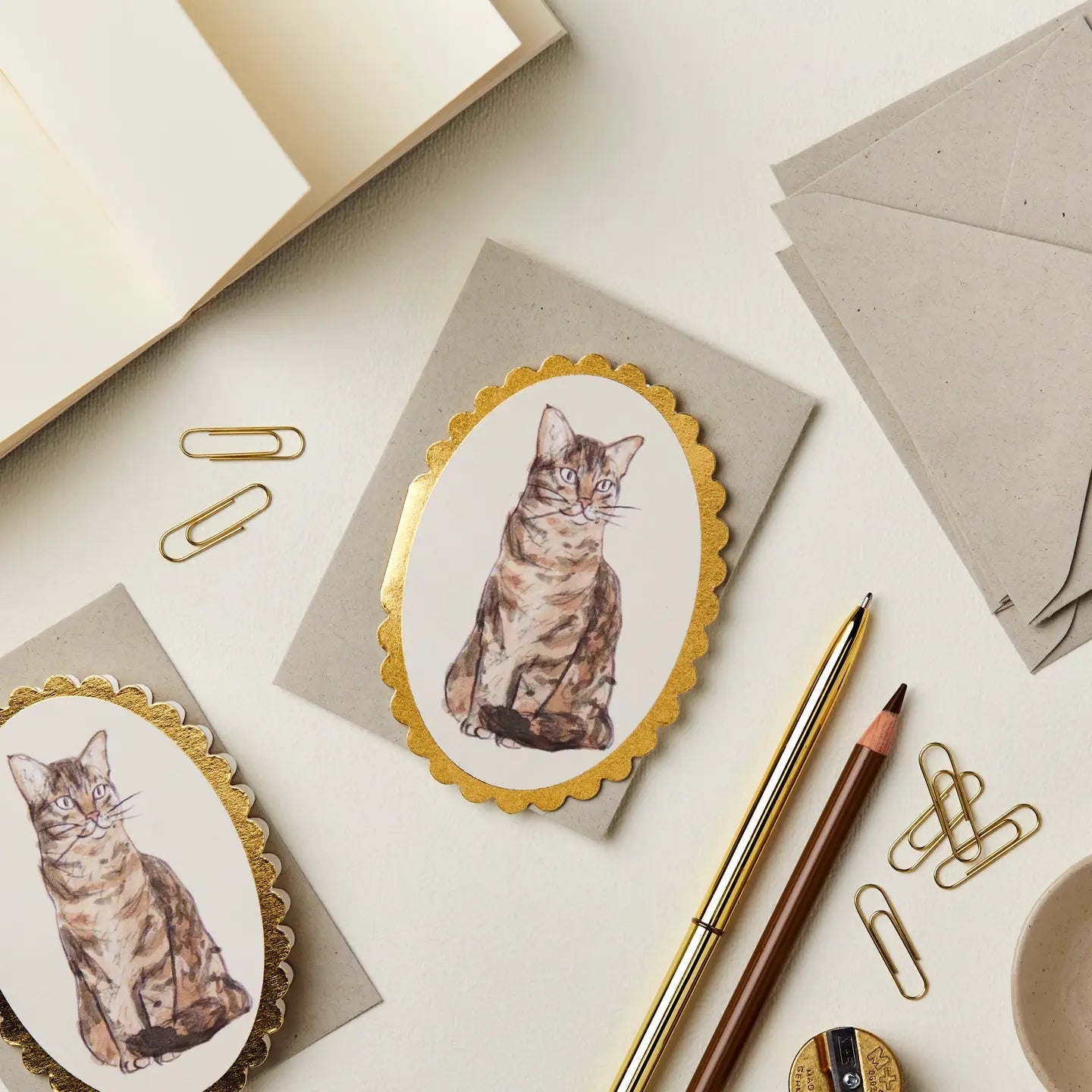 Tabby Cat Mini Card - Apricity Ceramics