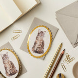Tabby Cat Mini Card - Apricity Ceramics