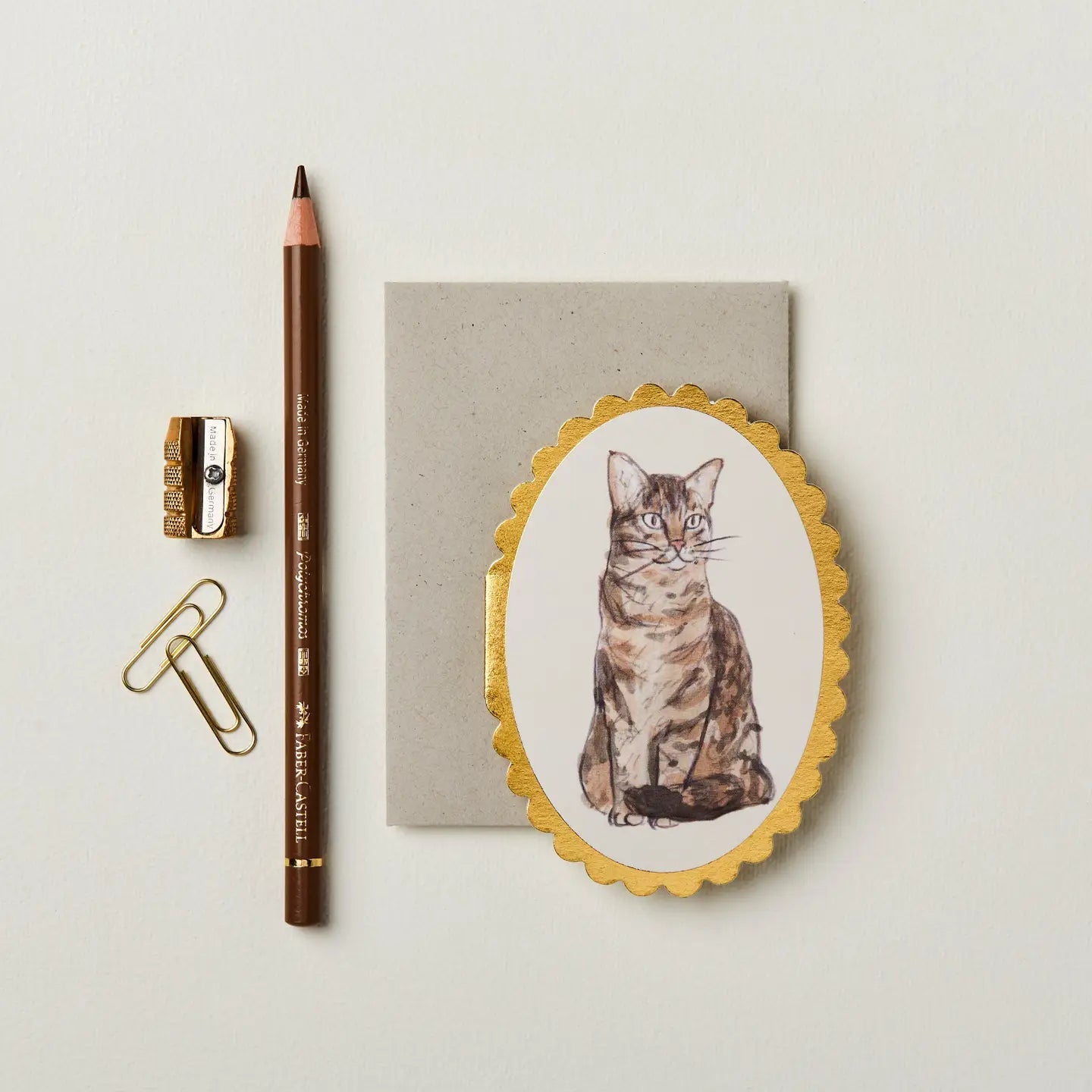 Tabby Cat Mini Card - Apricity Ceramics