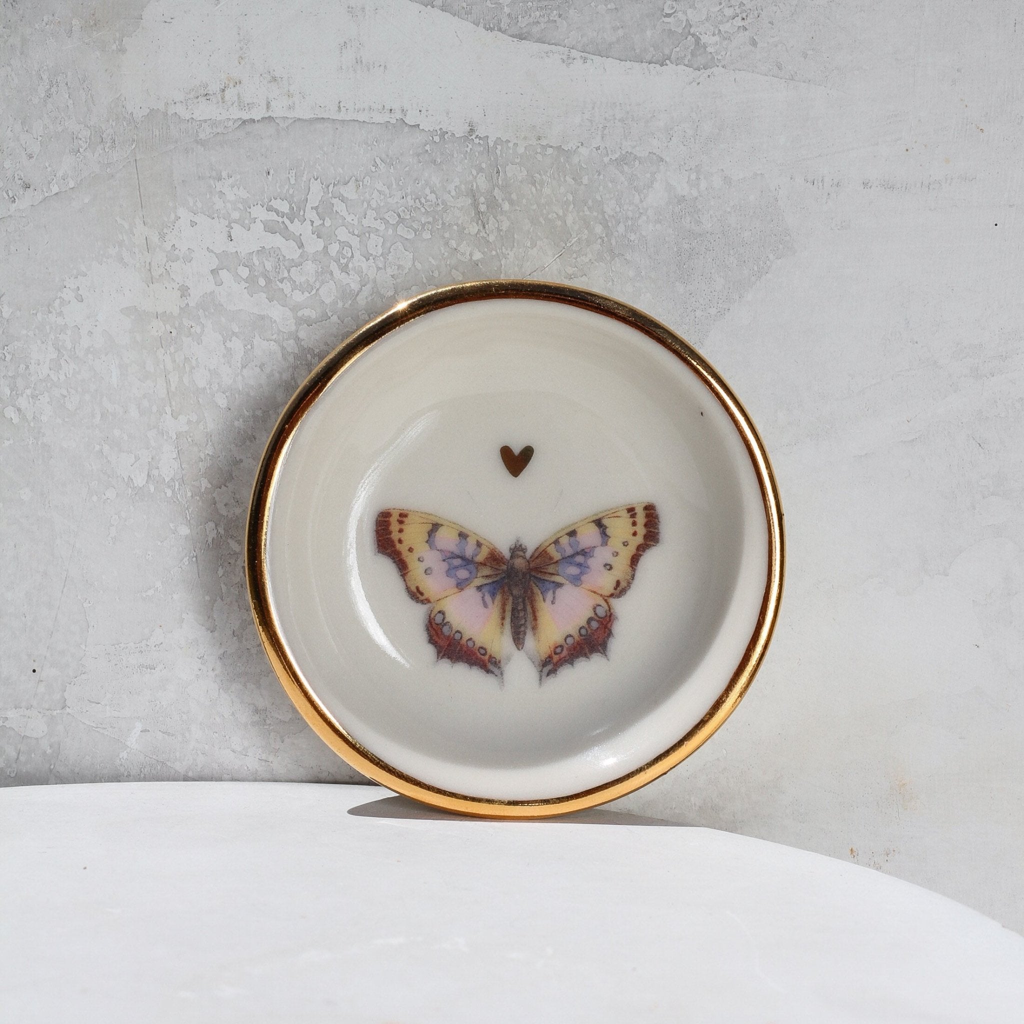 Vanessa Butterfly Heart Trinket Dish - Apricity Ceramics