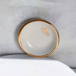 White Double Heart Trinket Dish - Apricity Ceramics