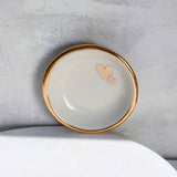White Double Heart Trinket Dish - Apricity Ceramics