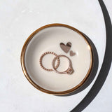 White Double Heart Trinket Dish - Apricity Ceramics