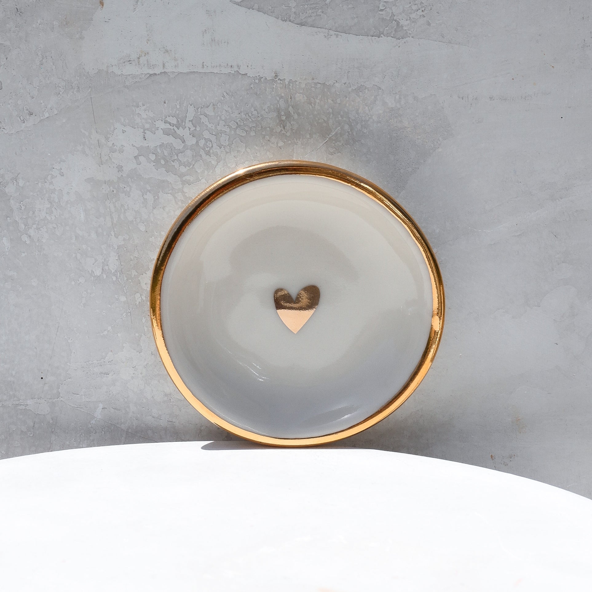 White Heart Trinket Dish - Apricity Ceramics